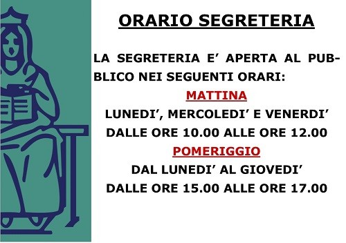 ORARI APERTURA AL PUBBLICO