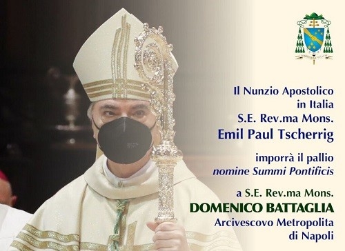 Celebrazione Eucaristica per l’imposizione del Pallio all’Arcivescovo Battaglia